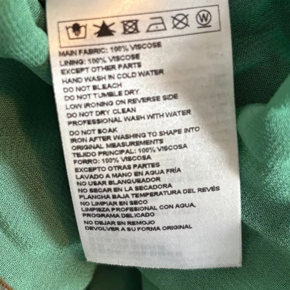 BA&SH Floral Hooper Maxi Dress Size 3 (Large) Green Watercolor Boho Cottagecore - Picture 9 of 11